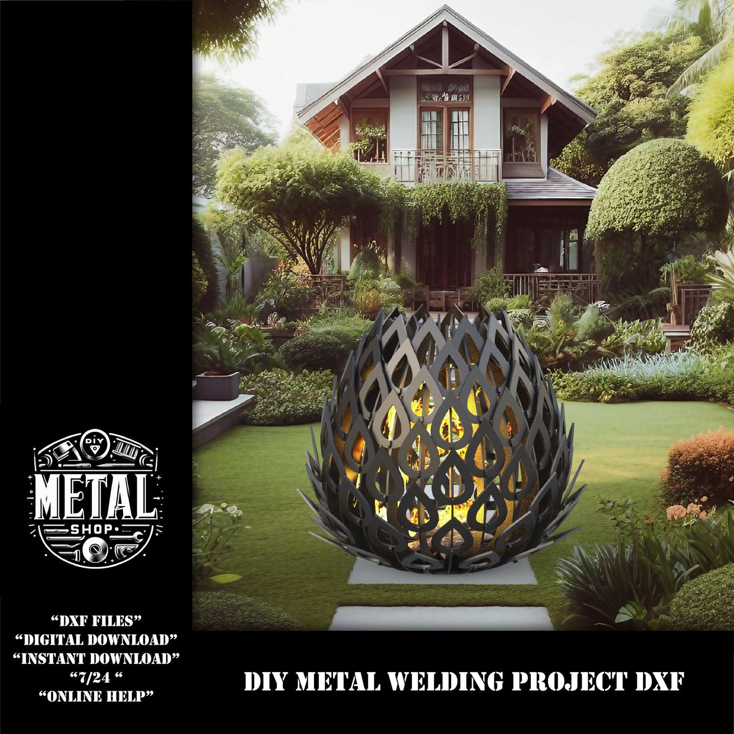 LOTUS Firepit Dxf Files for Plasma Cutting, Welding Project, Weld Kit,Metalworking Files, Welding,Metal Art,Abstract Metal Art, Firepit CNC
