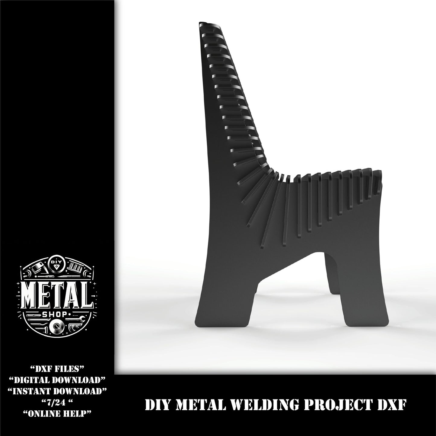 New DIY Metal Chair DXF welding kit cut files for plasma, cnc file download weld kit, metal laser file cut plans, metal chair cnc plasma cut