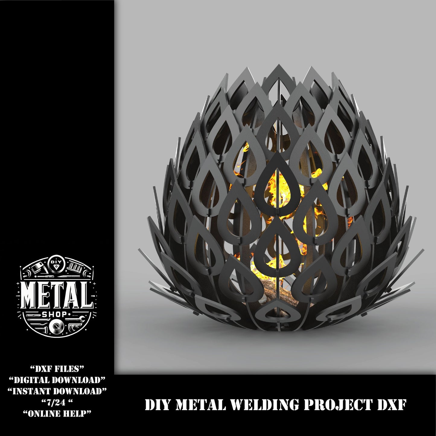 LOTUS Firepit Dxf Files for Plasma Cutting, Welding Project, Weld Kit,Metalworking Files, Welding,Metal Art,Abstract Metal Art, Firepit CNC