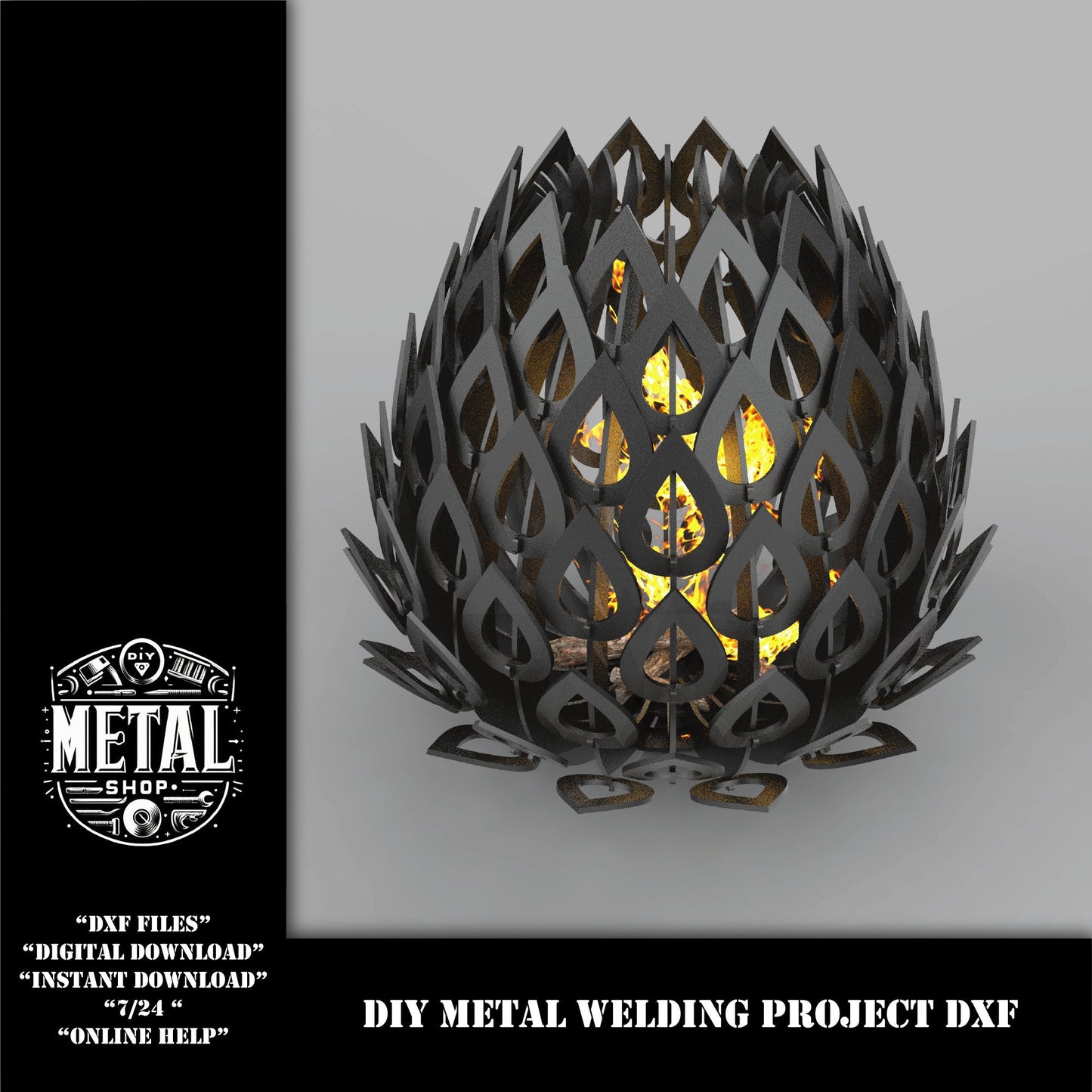 LOTUS Firepit Dxf Files for Plasma Cutting, Welding Project, Weld Kit,Metalworking Files, Welding,Metal Art,Abstract Metal Art, Firepit CNC