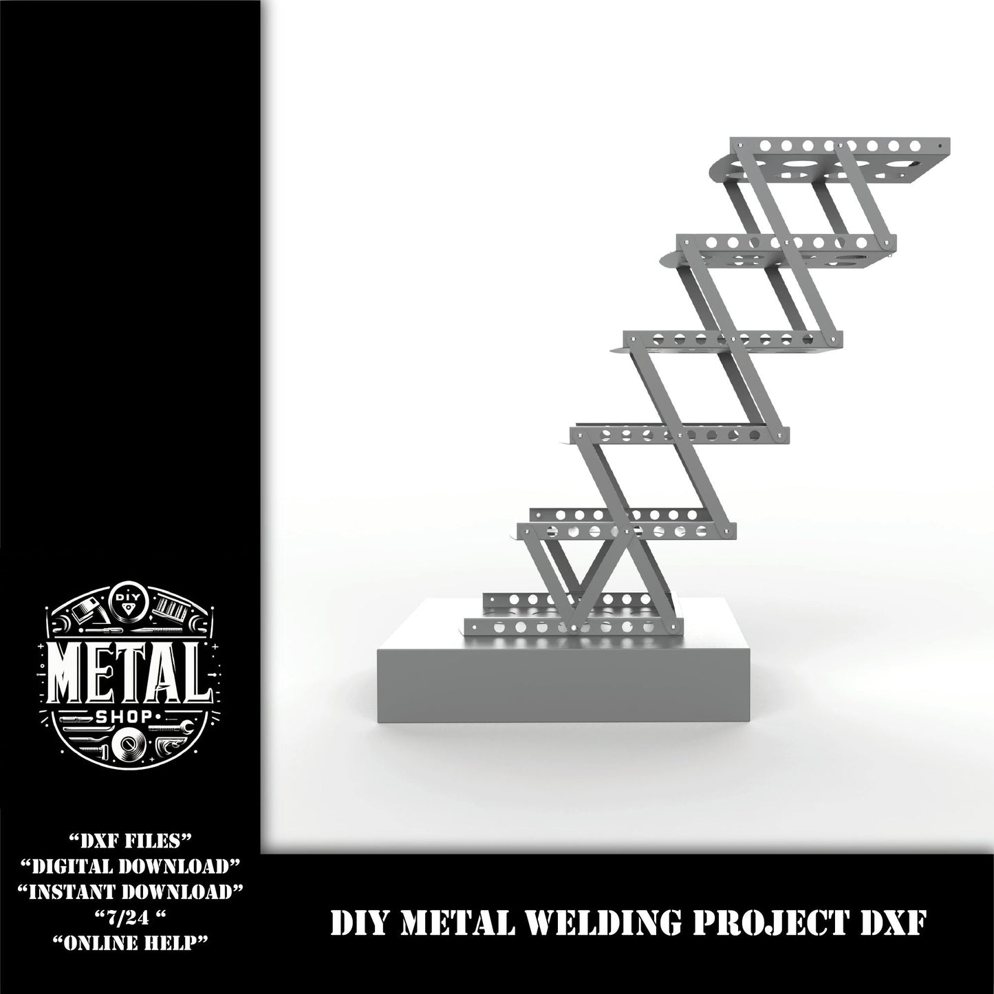 Foldable Multi Catalogue Stand Shelves Sheet Metal Dxf Files, A4 Multi Paper Tray Desktop Organizer DXF Files, dxf files for plasma laser