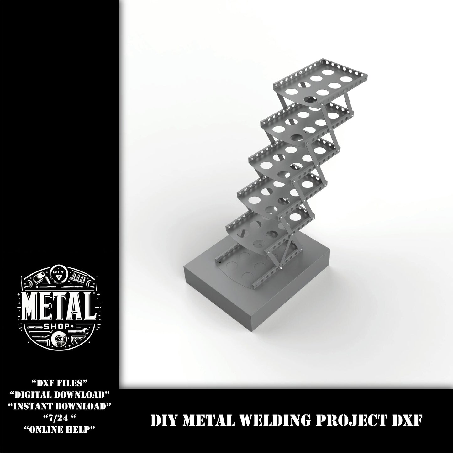 Foldable Multi Catalogue Stand Shelves Sheet Metal Dxf Files, A4 Multi Paper Tray Desktop Organizer DXF Files, dxf files for plasma laser