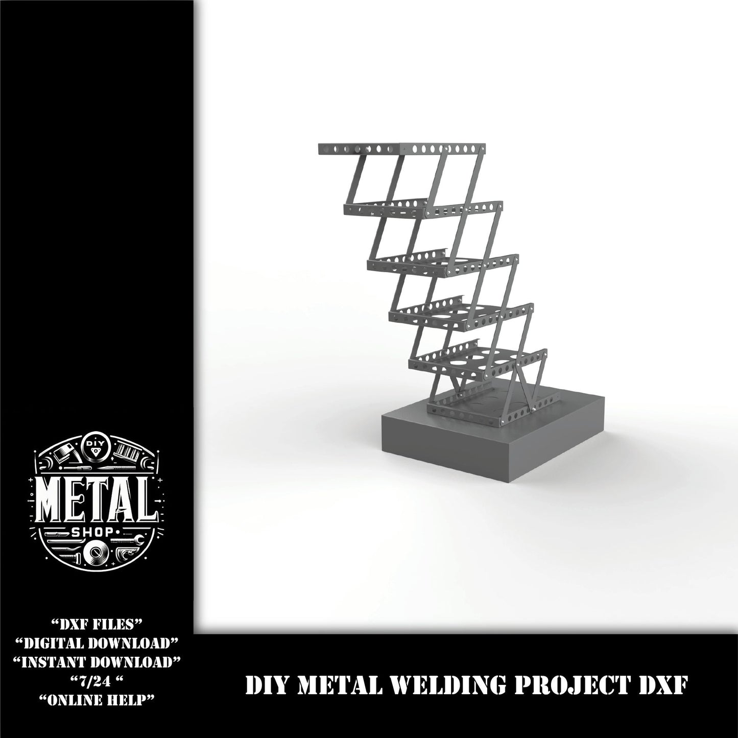 Foldable Multi Catalogue Stand Shelves Sheet Metal Dxf Files, A4 Multi Paper Tray Desktop Organizer DXF Files, dxf files for plasma laser