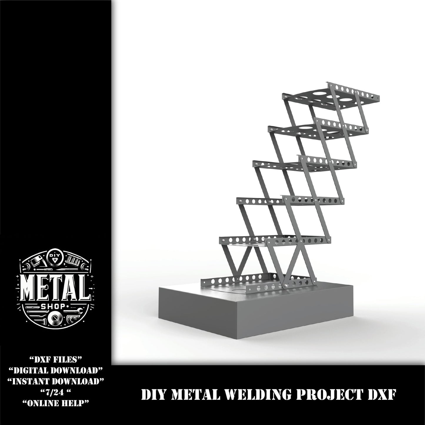 Foldable Multi Catalogue Stand Shelves Sheet Metal Dxf Files, A4 Multi Paper Tray Desktop Organizer DXF Files, dxf files for plasma laser