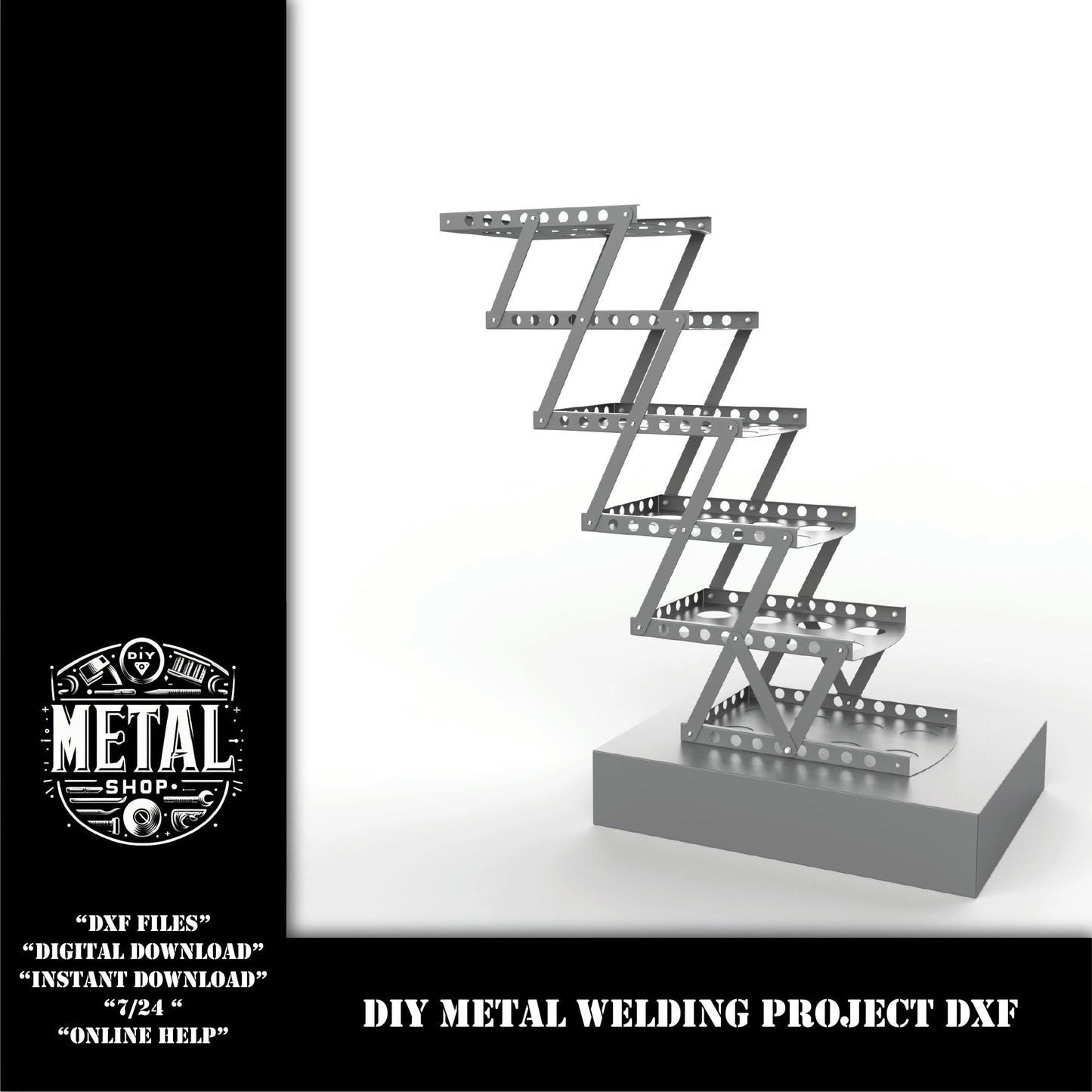 Foldable Multi Catalogue Stand Shelves Sheet Metal Dxf Files, A4 Multi Paper Tray Desktop Organizer DXF Files, dxf files for plasma laser