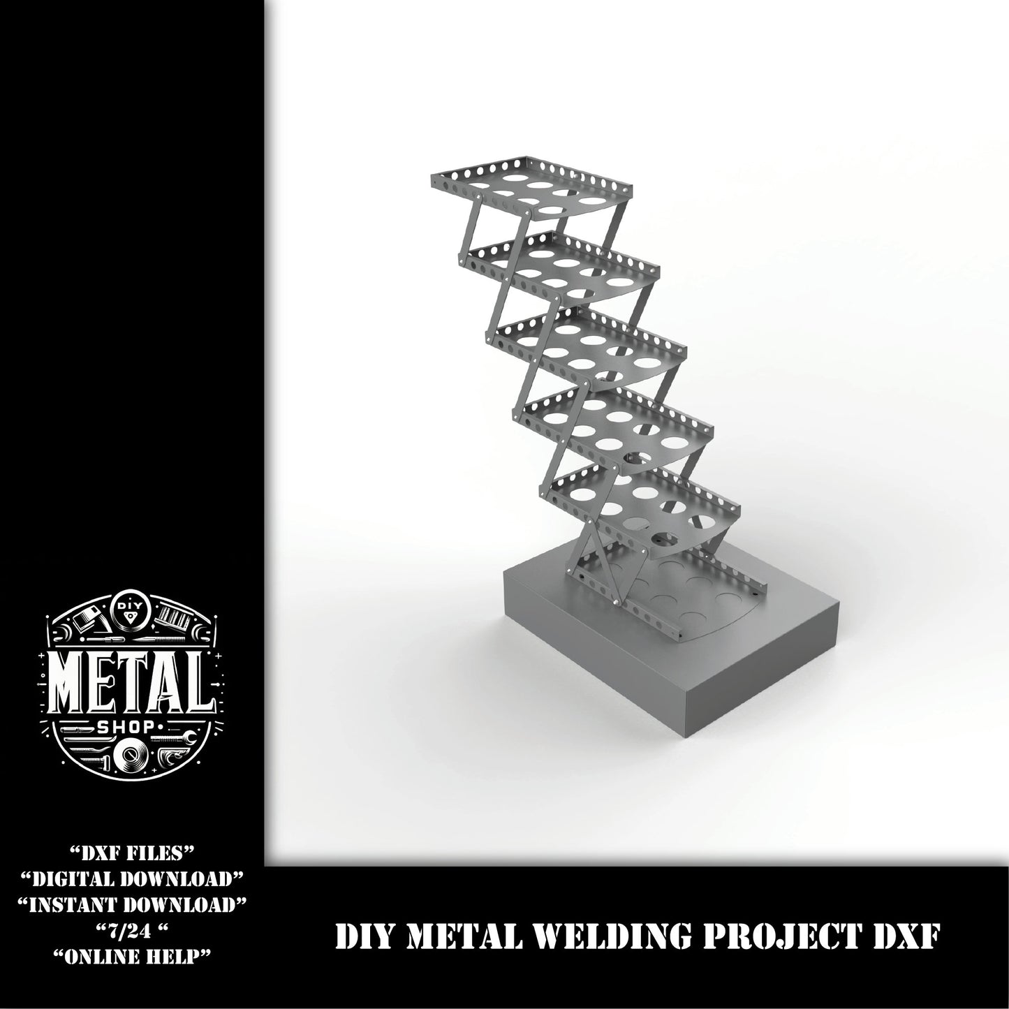 Foldable Multi Catalogue Stand Shelves Sheet Metal Dxf Files, A4 Multi Paper Tray Desktop Organizer DXF Files, dxf files for plasma laser