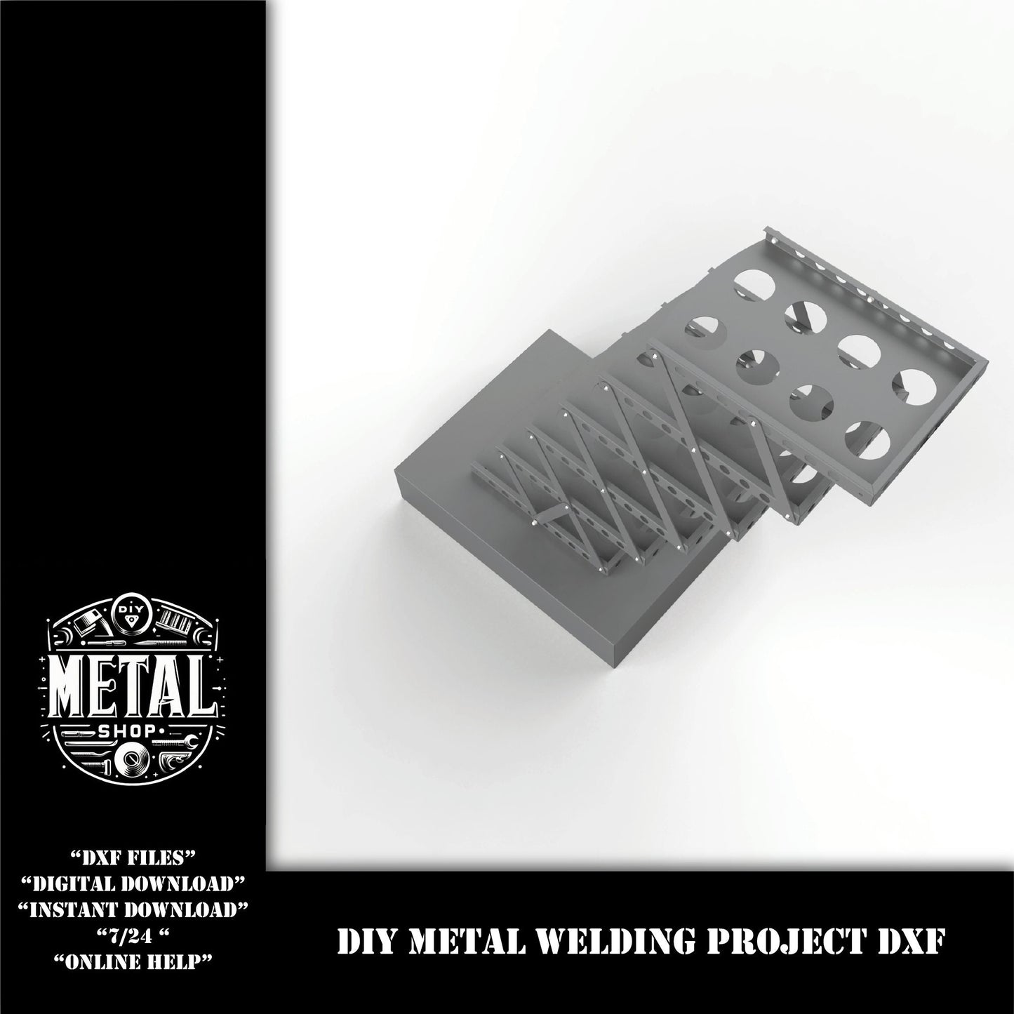 Foldable Multi Catalogue Stand Shelves Sheet Metal Dxf Files, A4 Multi Paper Tray Desktop Organizer DXF Files, dxf files for plasma laser