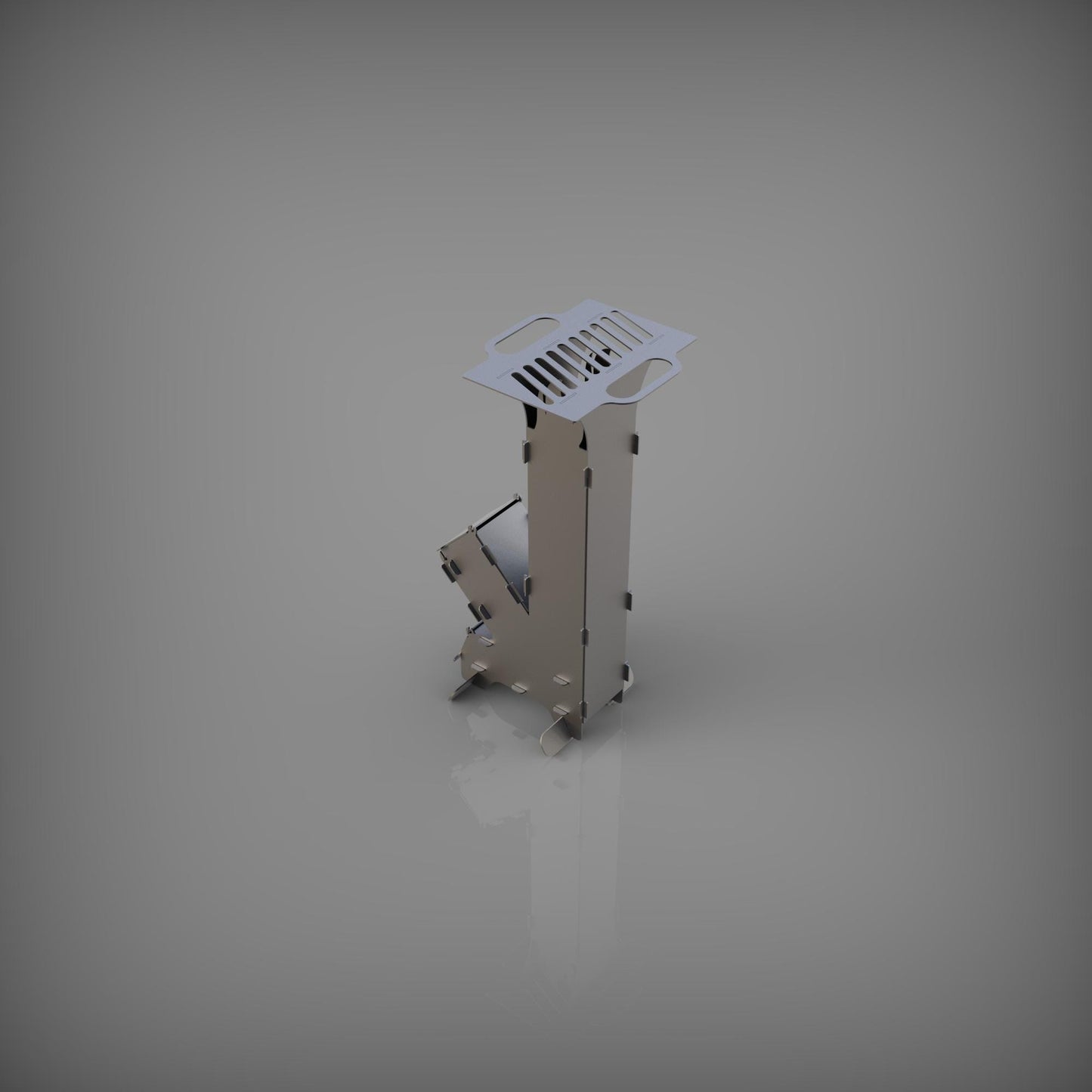 Long Type Rocket Stove Grill Dxf File for Plasma Lasercut, Portable Fire Wood Stove, Folding Backpack Camping Stove Burner, Fire Stove Dxf