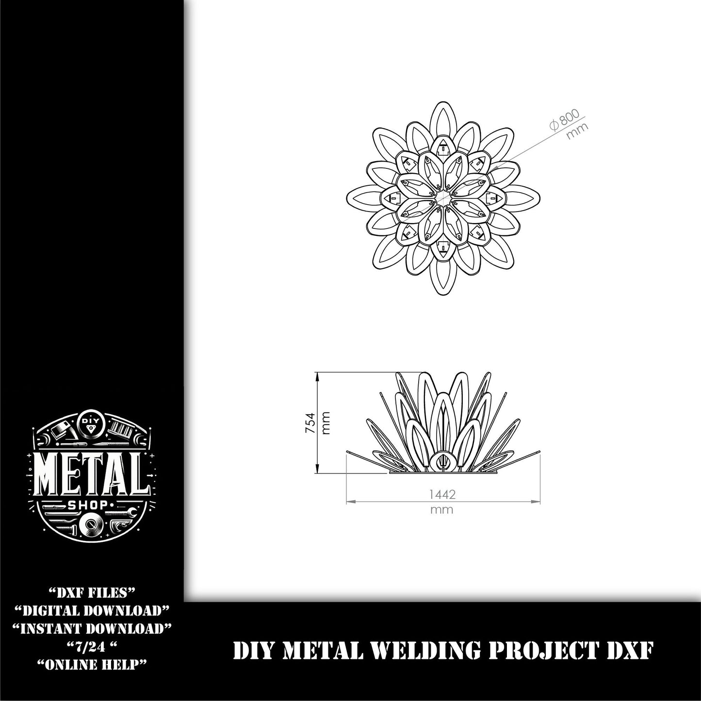 DIY Ornament Garden Decor Weld Project Plans Dxf for 5mm, diy weld kit, welding project templates, diy project, dxf files for plasma laser