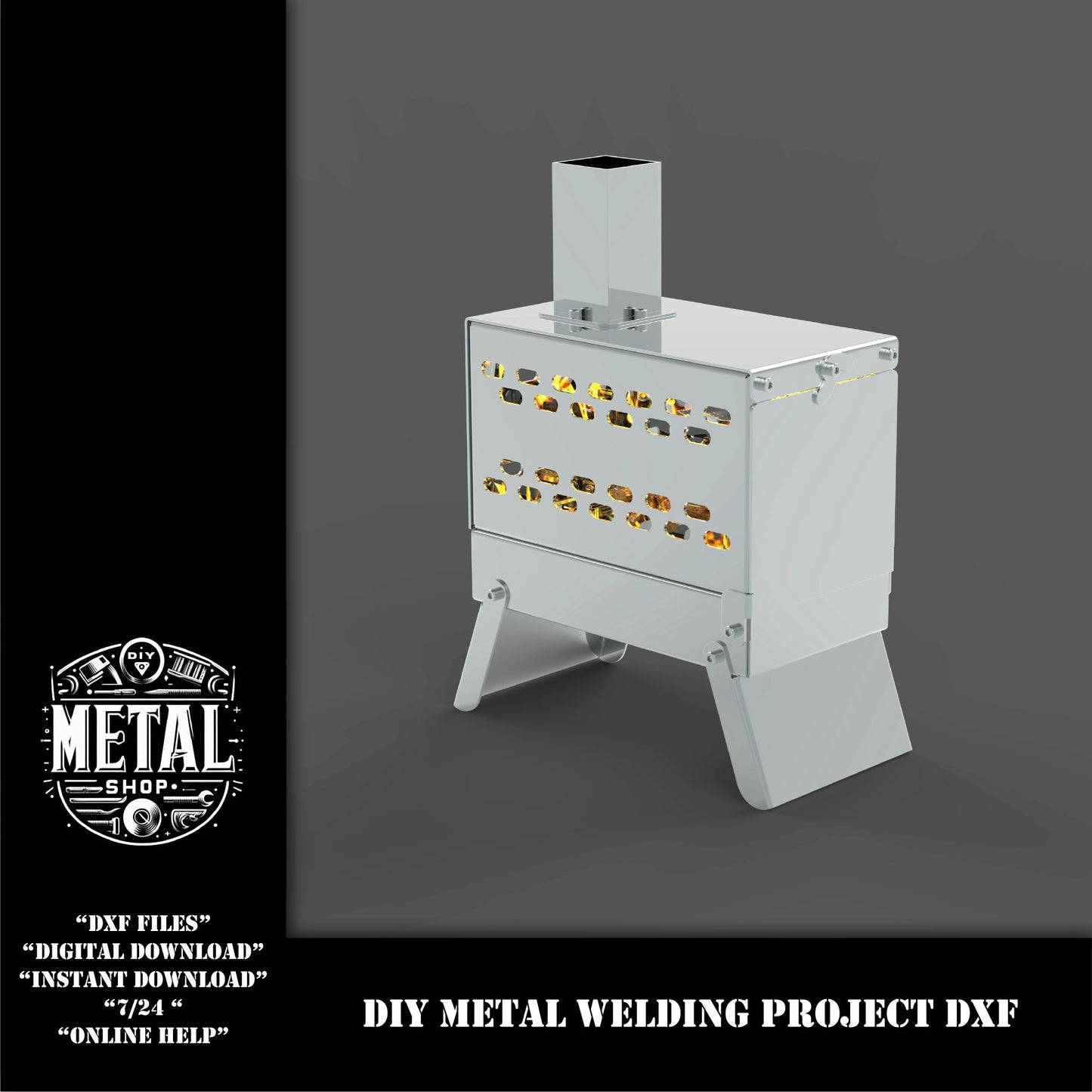 DIY Collapsible Portable Stove Project Plans Dxf files, diy bend kit  , diy project, dxf files for plasma laser cnc