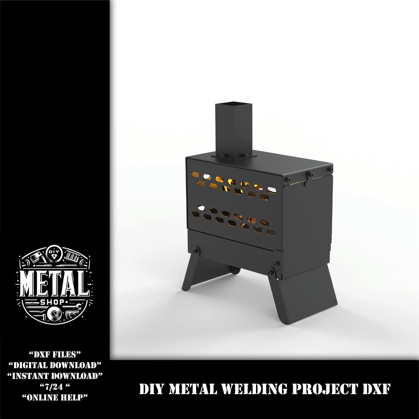 DIY Collapsible Portable Stove Project Plans Dxf files, diy bend kit  , diy project, dxf files for plasma laser cnc