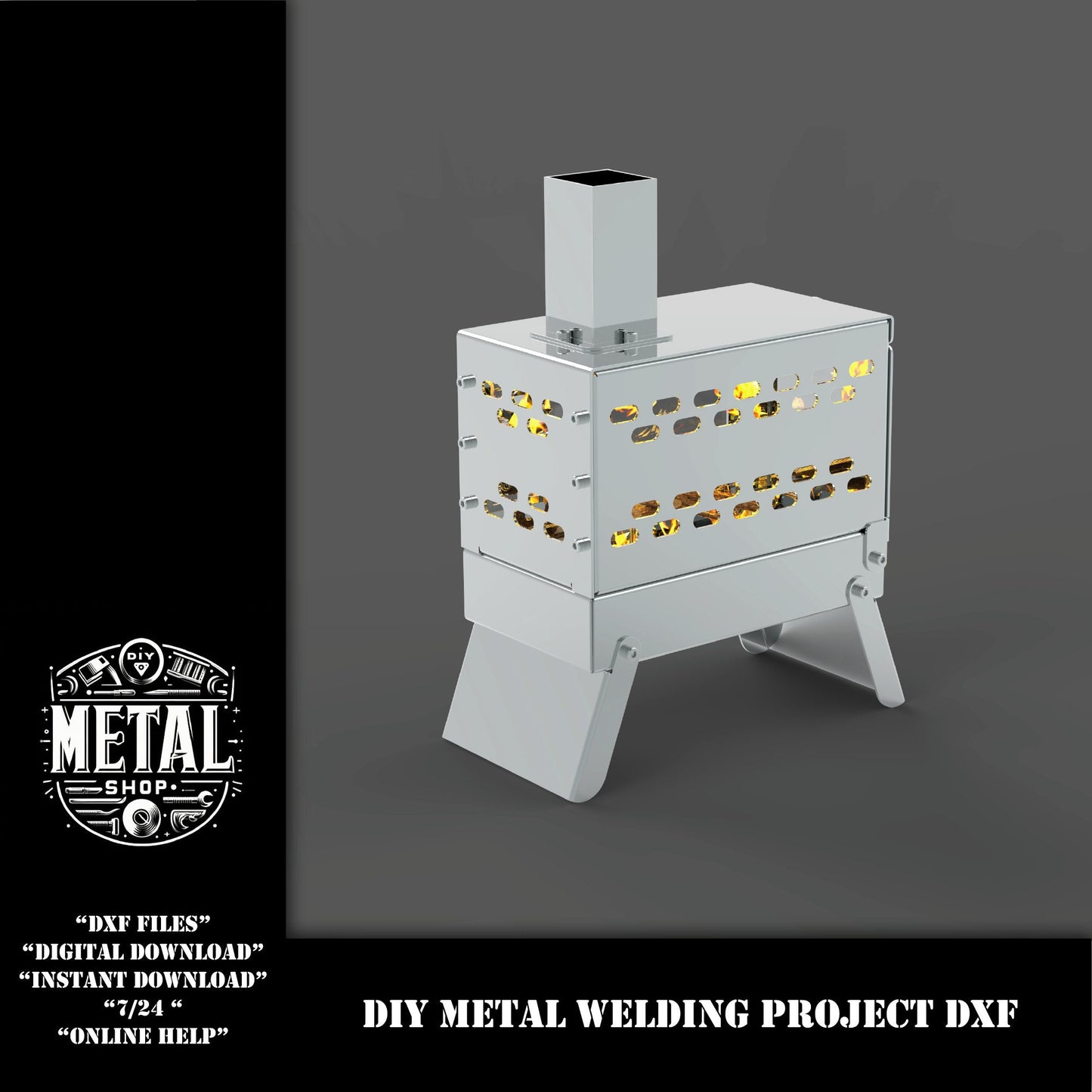 DIY Collapsible Portable Stove Project Plans Dxf files, diy bend kit  , diy project, dxf files for plasma laser cnc