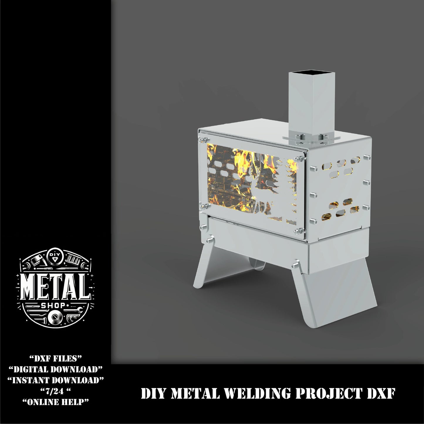 DIY Collapsible Portable Stove Project Plans Dxf files, diy bend kit  , diy project, dxf files for plasma laser cnc