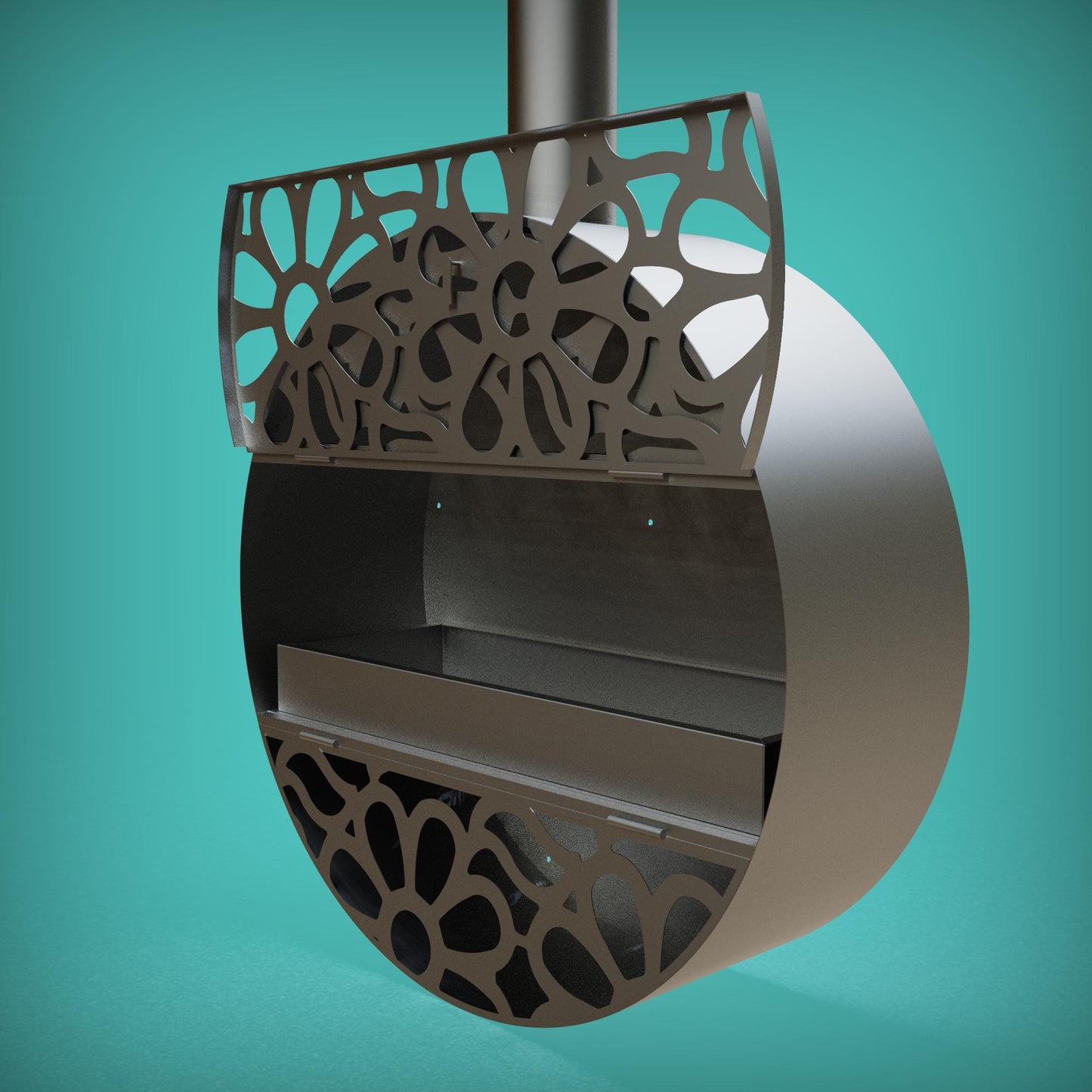 New Garden Wall Type Grill Dxf File for Plasma Lasercut, Portable Fire Wood Stove,  Stove Burner, Fire Stove Dxf