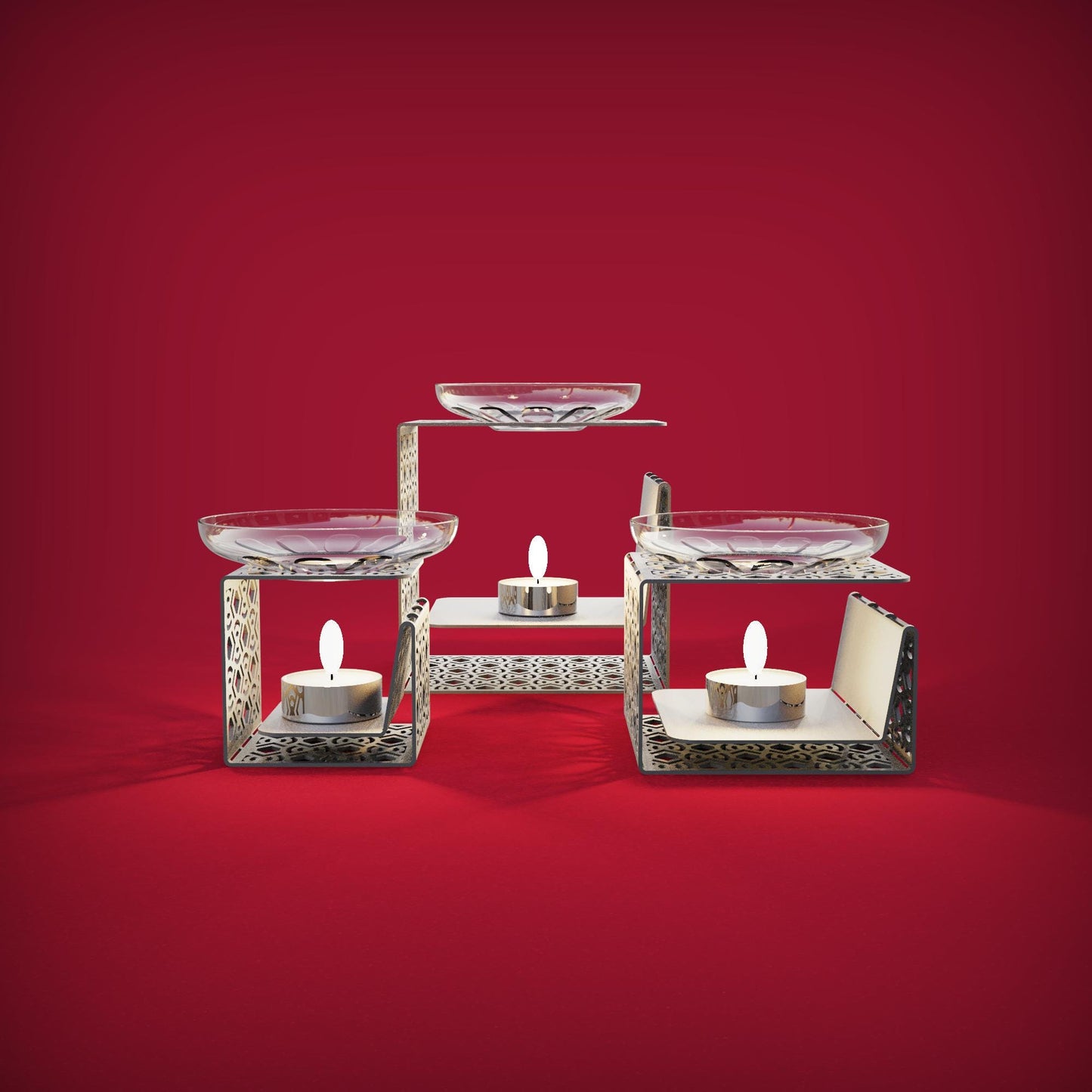Unique Sheet Metal Dxf Tealight Holder Bundles V3, simple tealight candle stands for lasercut, cnc, 1mm / 2mm / 3mm thickness
